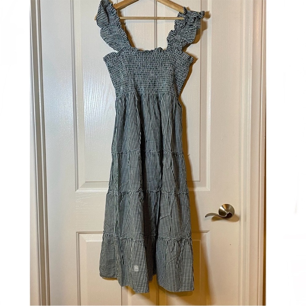 Hill House Green gingham Smocked Tiered Sundress